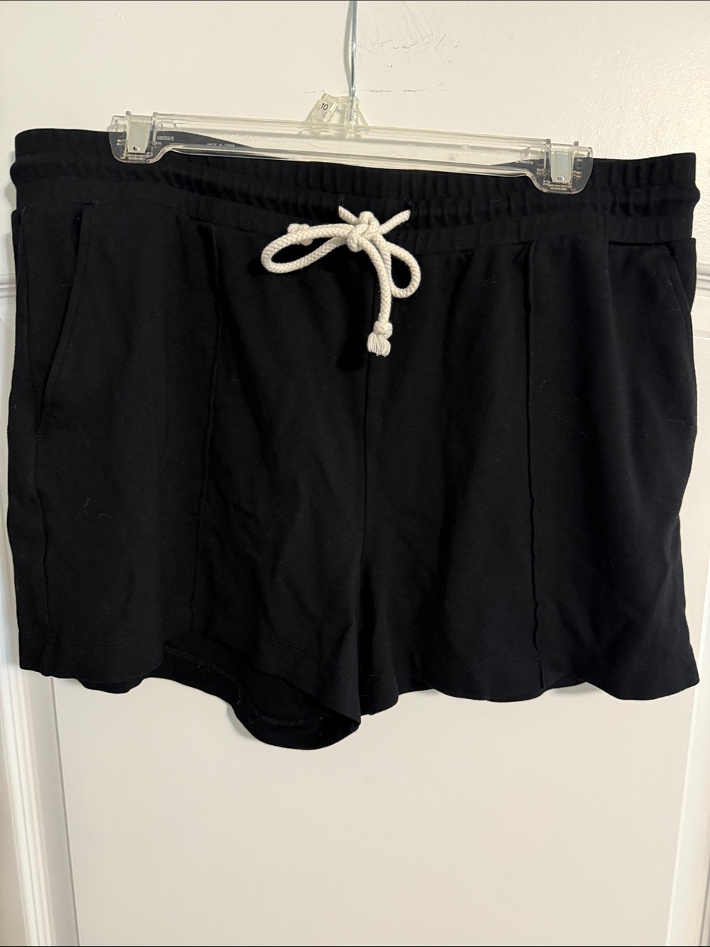 LOFT Black Athletic Drawstring Shorts with White Tie